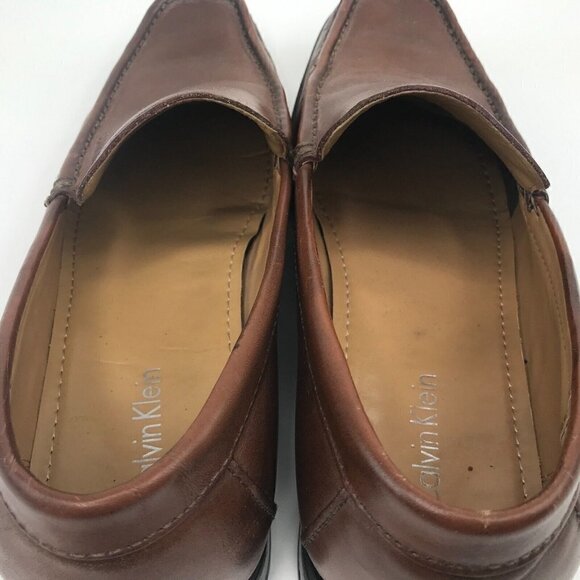 Calvin Klein Neil Loafer Brown Size 9.5 M Mens Slip On Shoes Model # F0055 - Picture 7 of 12